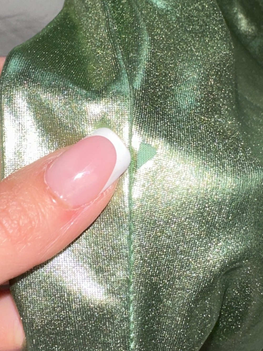 AKIRA Shimmering Metallic Green Sleeveless Midi Dress - Picture 3 of 3